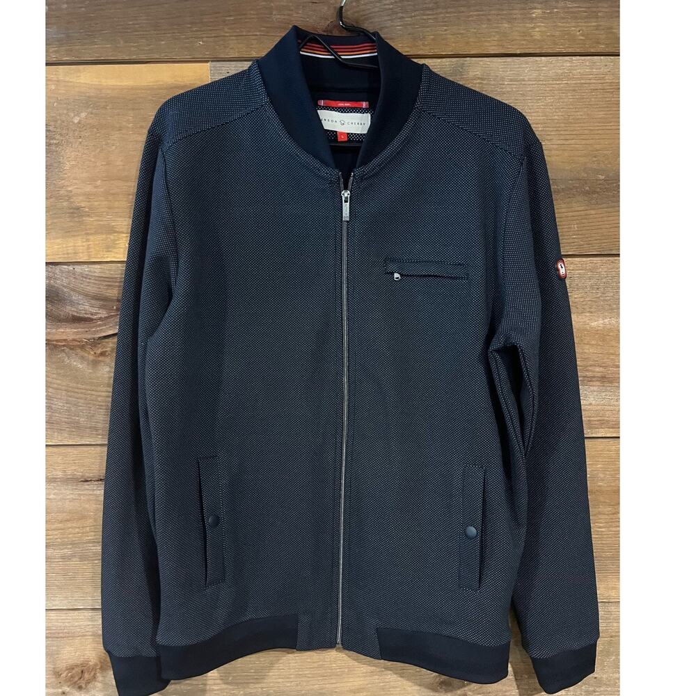 Benson‎ & Cherry European Cotton Bomber Jacket Sweater Mens Size L Dark Blue